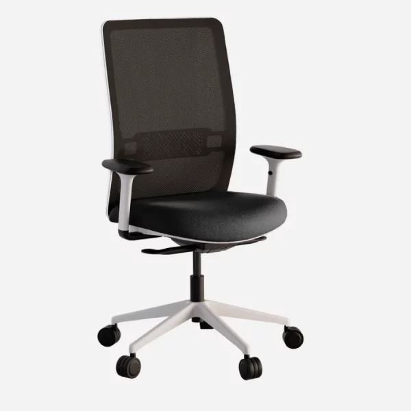 Silla ergonómica giratoria Evos White vista frontal derecha