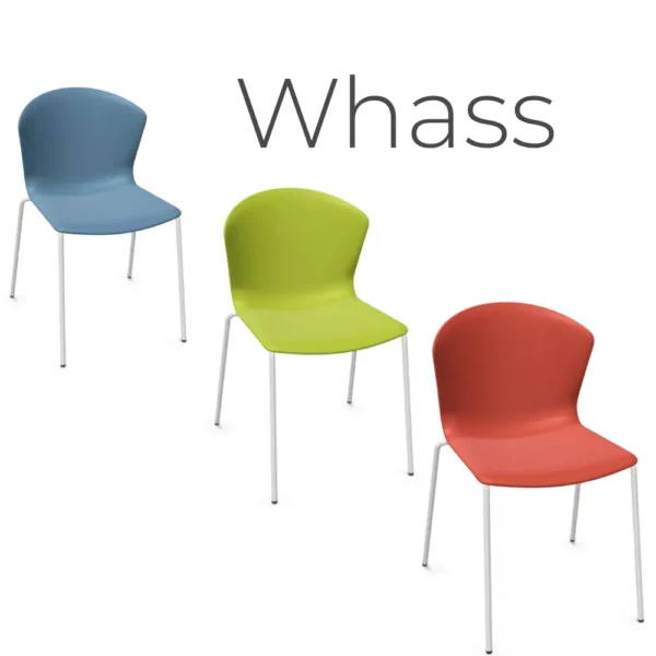 Silla Whass de Actiu para colectividades color rojo o azul