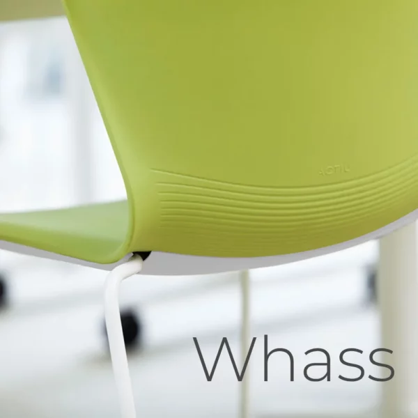 Silla Whass de Actiu detalle de respaldo color verde pistacho