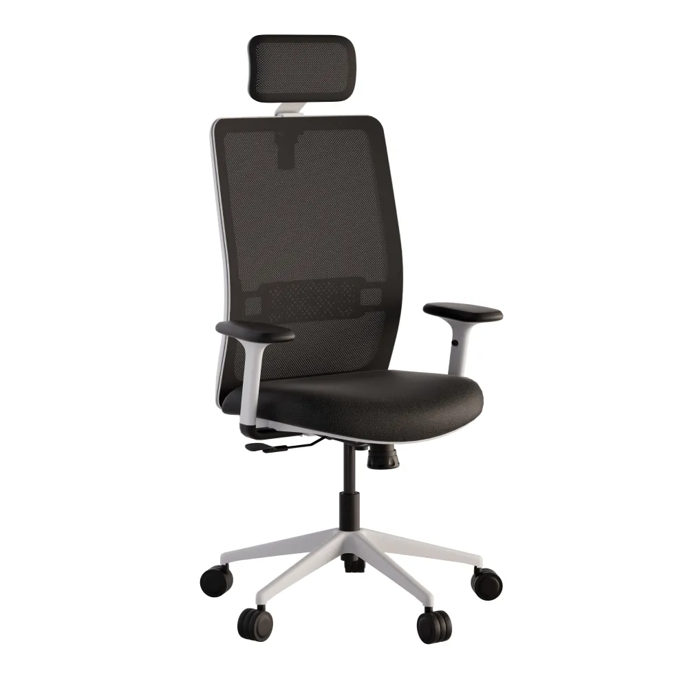 Silla giratoria Evos Whita con cabezal de malla