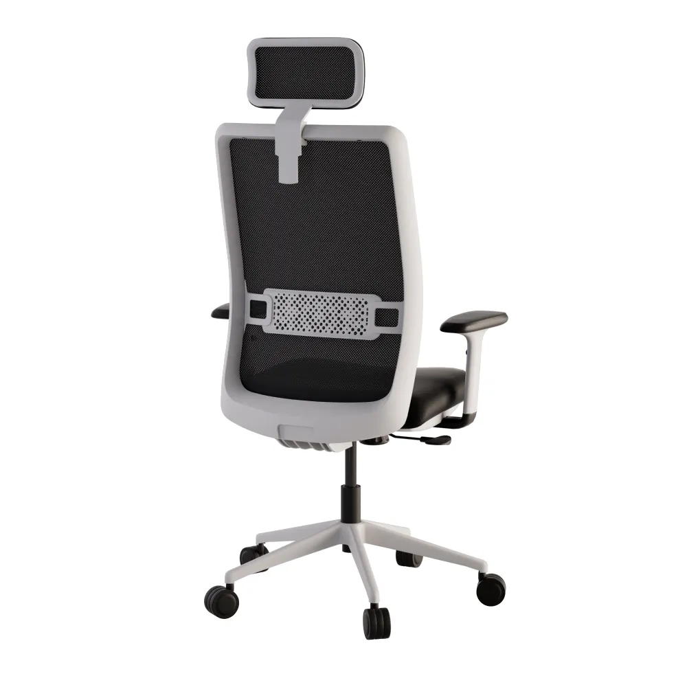 Silla giratoria Evos Whita con cabezal vista trasera